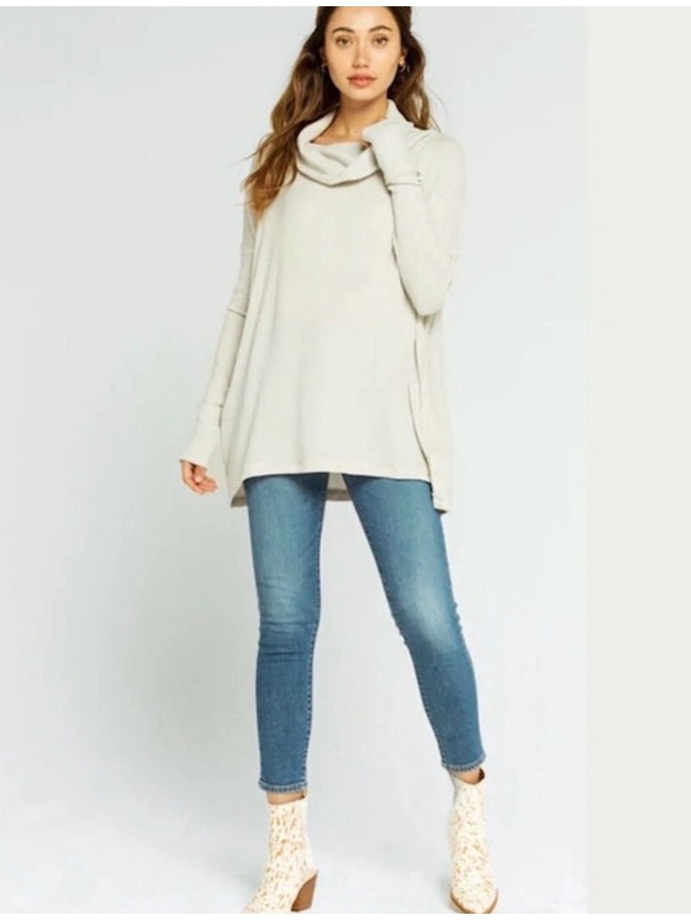 NWT Free People We The Free Juicy Long Sleeve Top Moon Rising Large